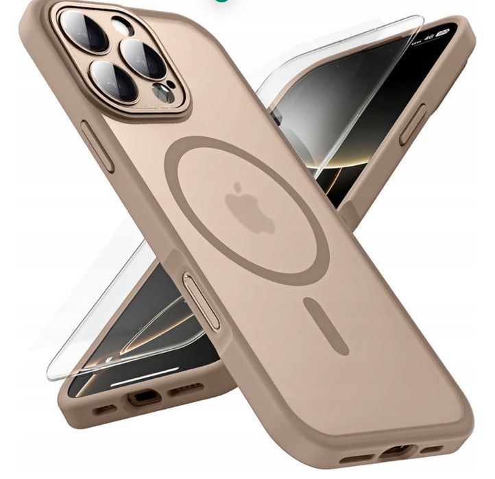 Etui iPhone 16 Pro Pustynny tytan Mag Safe i szkło nowe