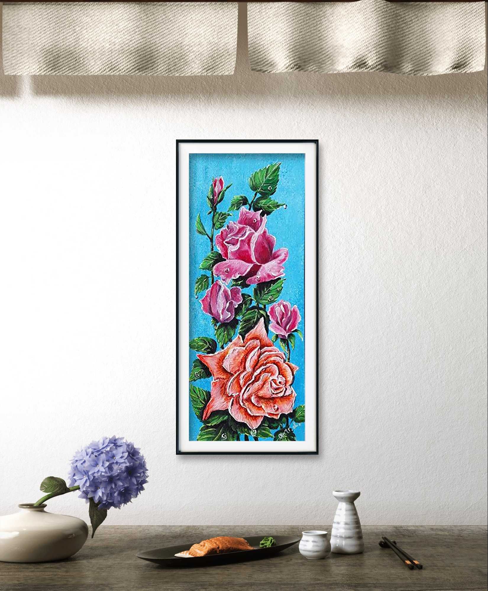 Картина "Троянди" 20 см х 50 см
