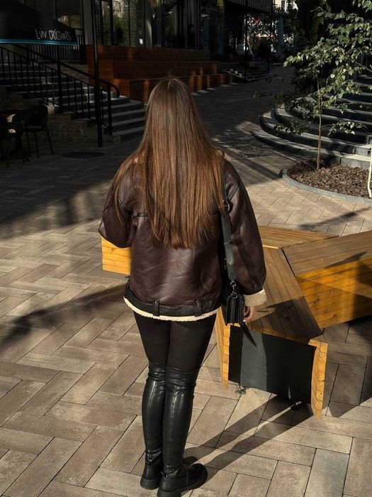 Дублянка жіноча S M L XL еко-вовна коричнева бежева до -10