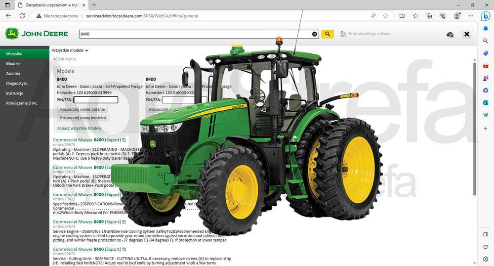 NAJNOWSZA WERSJA John Deere Service Advisor 5.3 PL EDL V2 V3