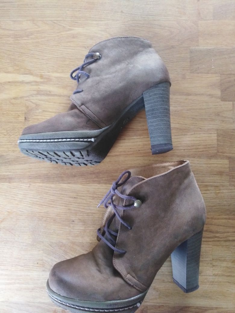 Buty damskie botki skórzane brązowe Wojas rozm. 37
