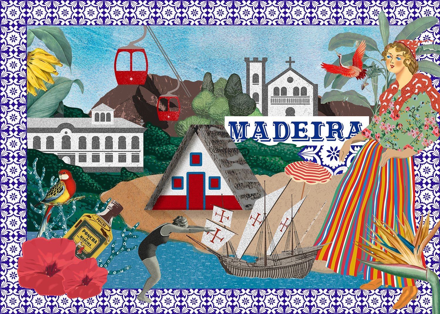 Ilustração "Ilha da Madeira" - 50x70 cm