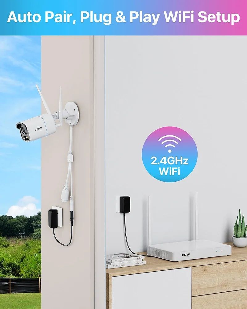 System kamer bezpieczeństwa ZOSI 4MP QHD 2.5K WiFi