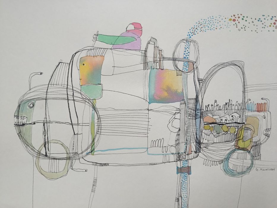 Obraz akwarelowy, akwarela, abstrakcja, praca autorska, format A3