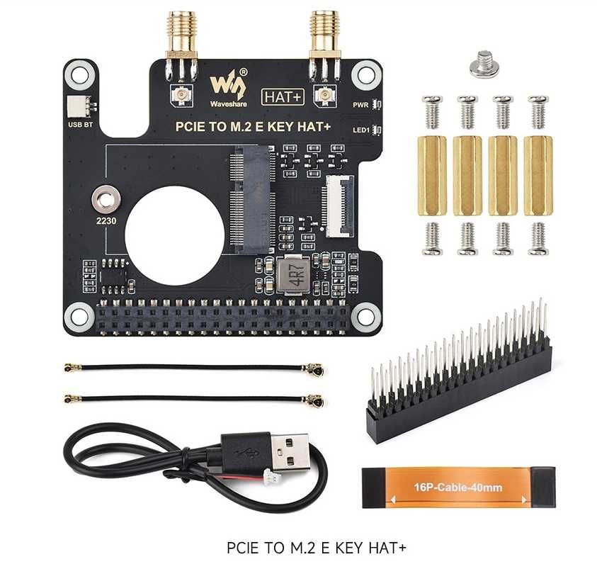 Waveshare Raspberry Pi 5 PCIe To M.2 E KEY NGFF WIFI7 WIFI6