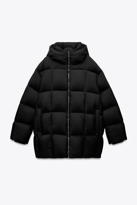 Мегакрутий натуральний пуховик, пуффер, пальто від Zara, massimo, Л