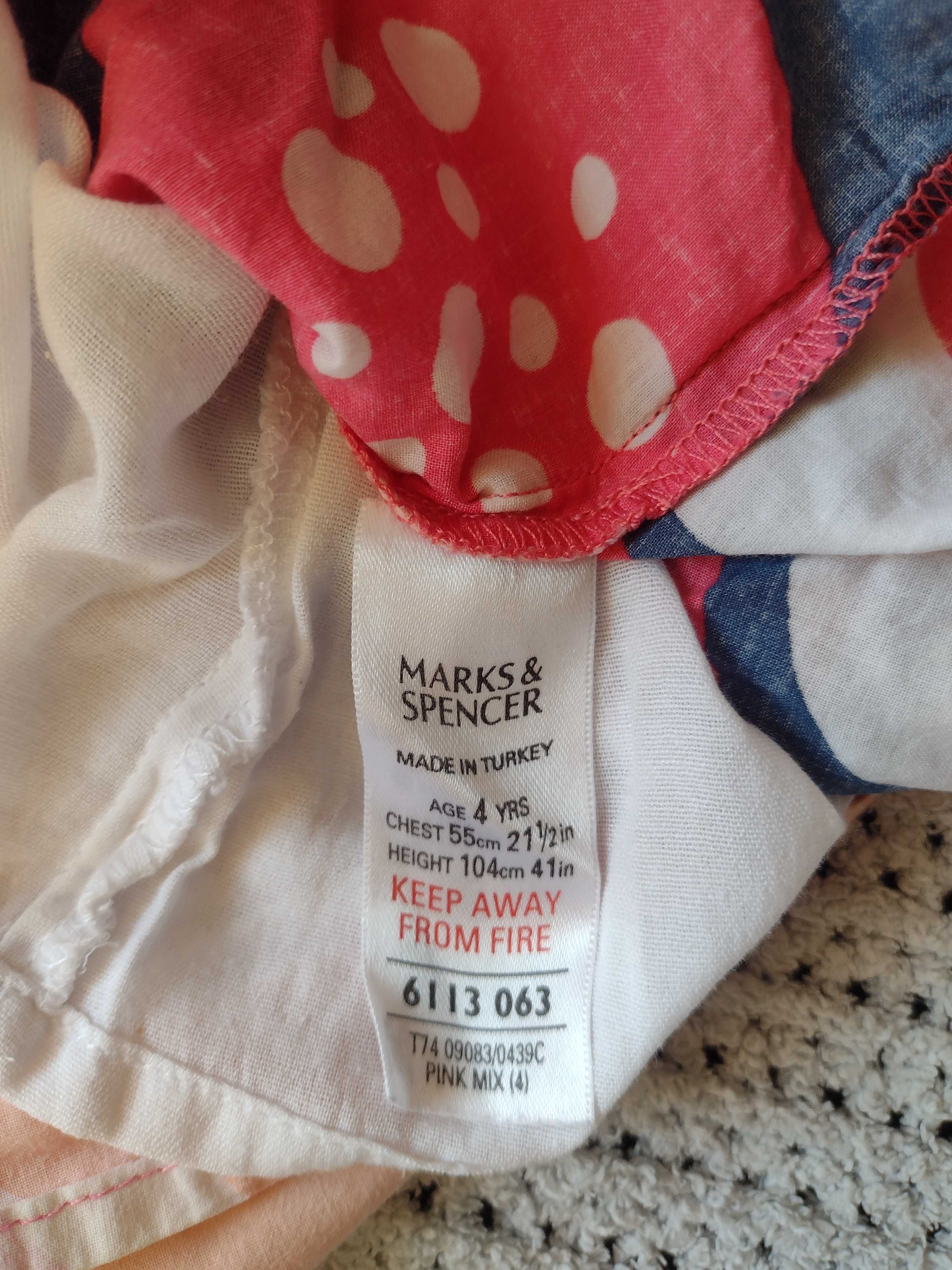 Marks and Spencer sukienka Boho bawełniana płócienna r. 104 M&S