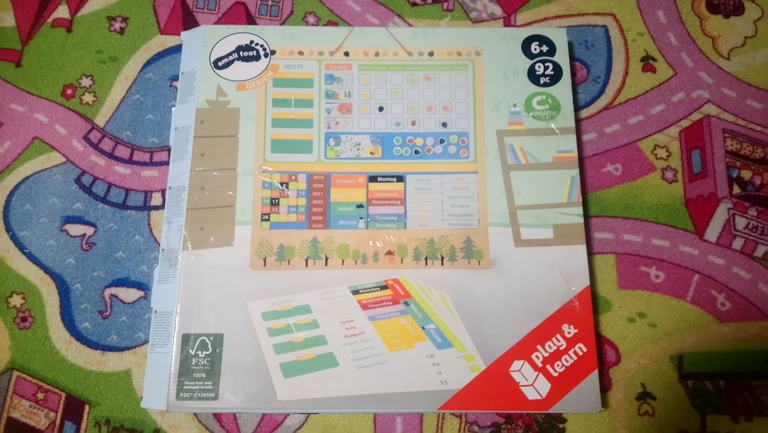 Small Foot Drewniany Planer Tygodniowy Edukacyjna Tablica