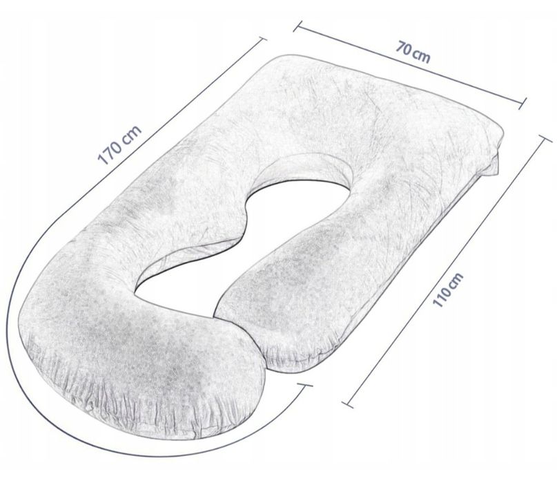 Poduszka ciążowa typu J – aksamit, jak nowa