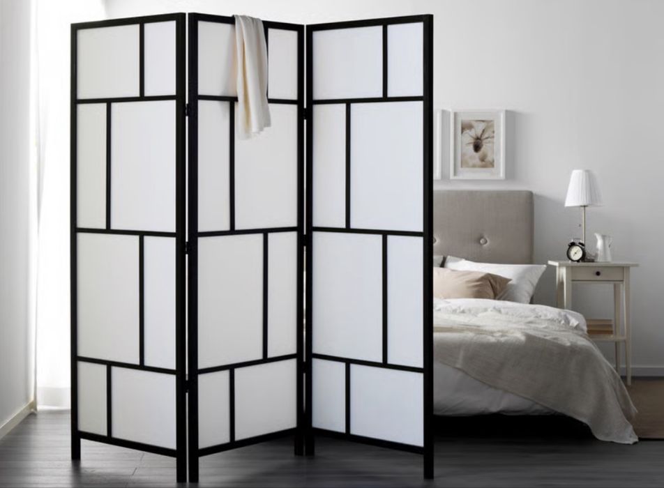 Biombo IKEA RISÖR, preto, 216x185 cm