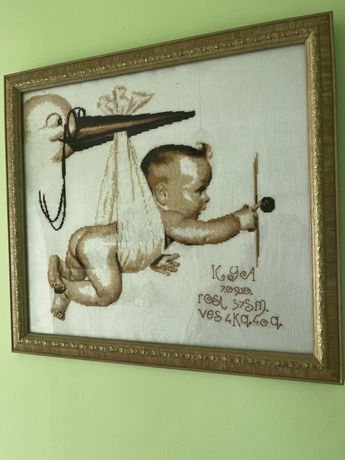 Картина хрестиком лелека аист