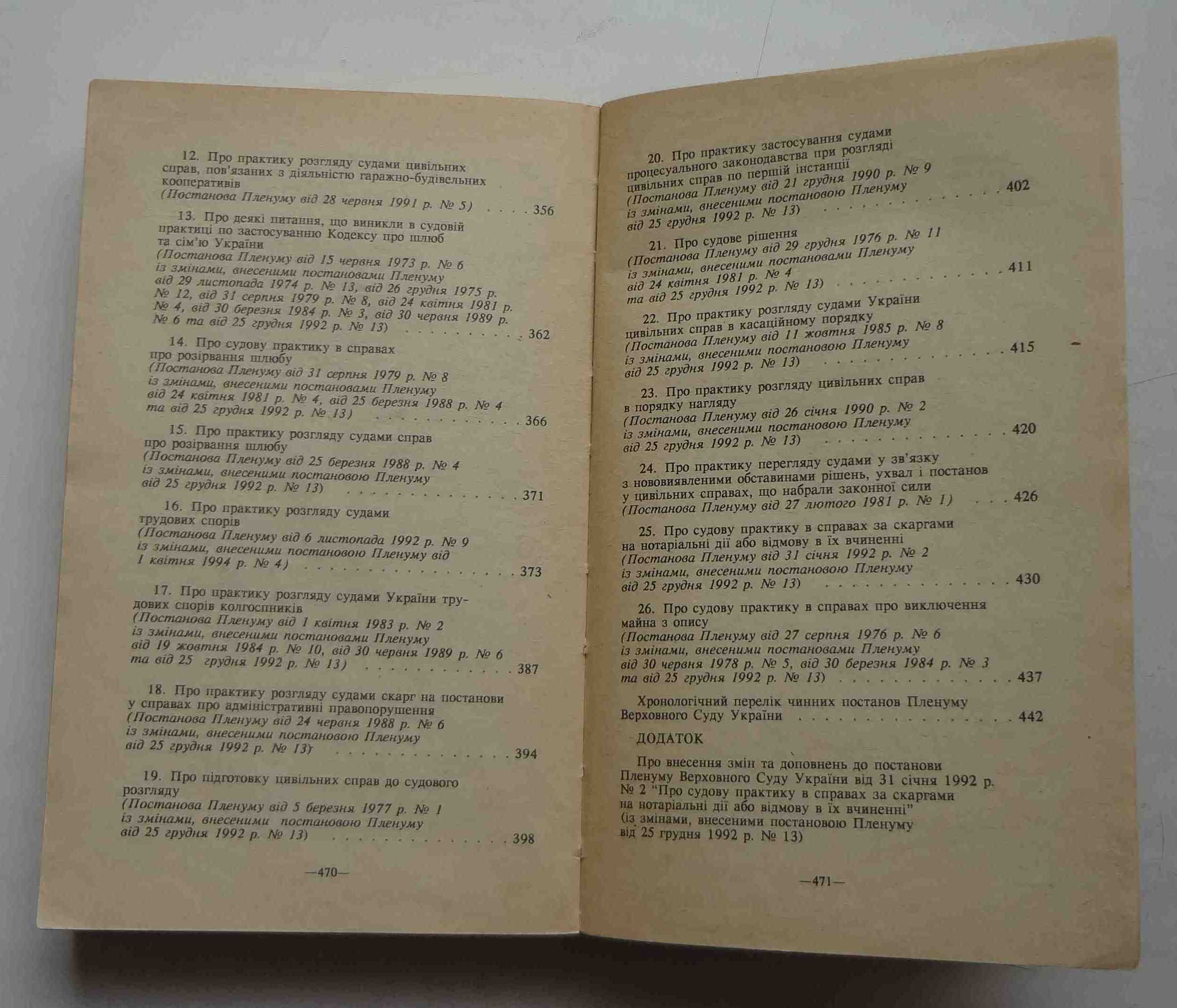 Книга Постанови Пленуму ВСУ в кримінальних та цивільних справах 1995