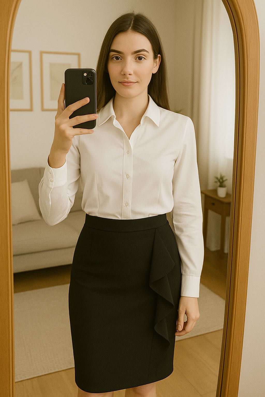Czarna spódniczka Zara elegancka xs falbanka