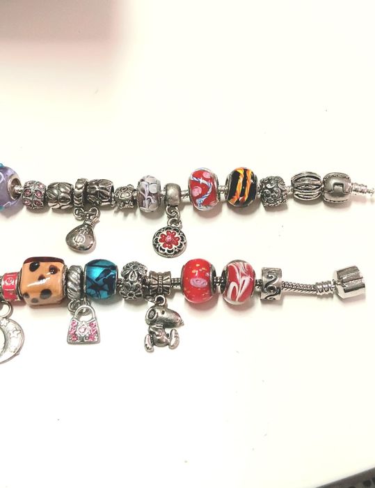 Contas muranos pendentes clips pandora