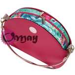 Różowy organizer do OBAG MOON LIGHT liście i papugi 2 kieszenie OMAY