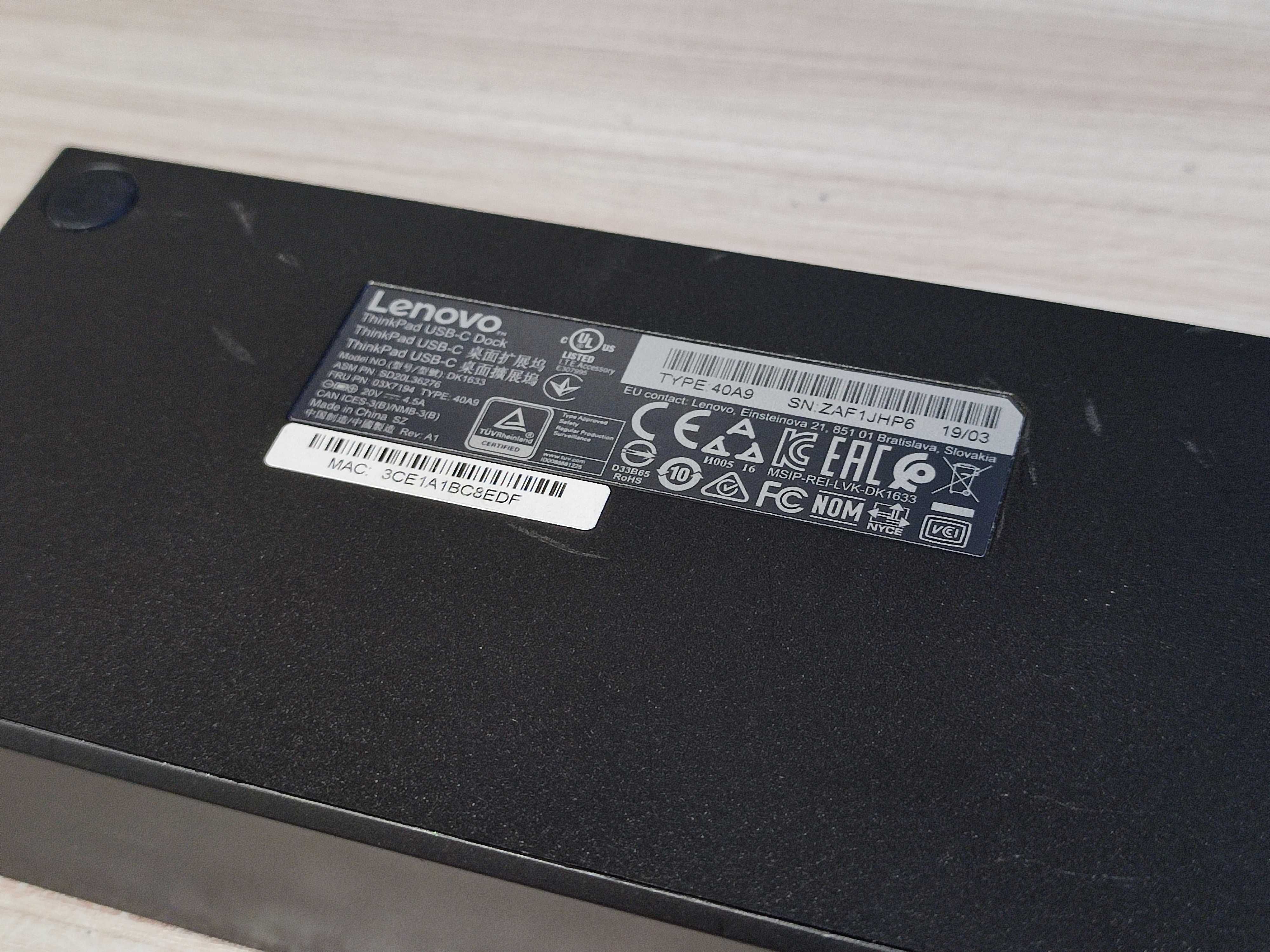 Stacja dokująca Lenovo USB-C Dock Gen 1 40A9