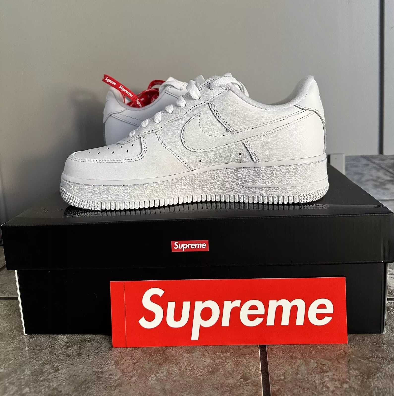 AF1\Powietrze*airDamskieNikeForce1SupremeWhite UnisexTrampki Rozm.43