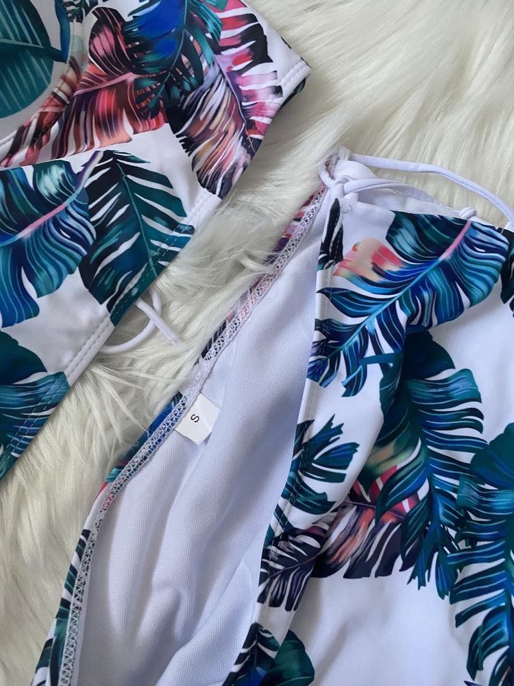 Nowy strój kąpielowy S liście bikini lato plaża