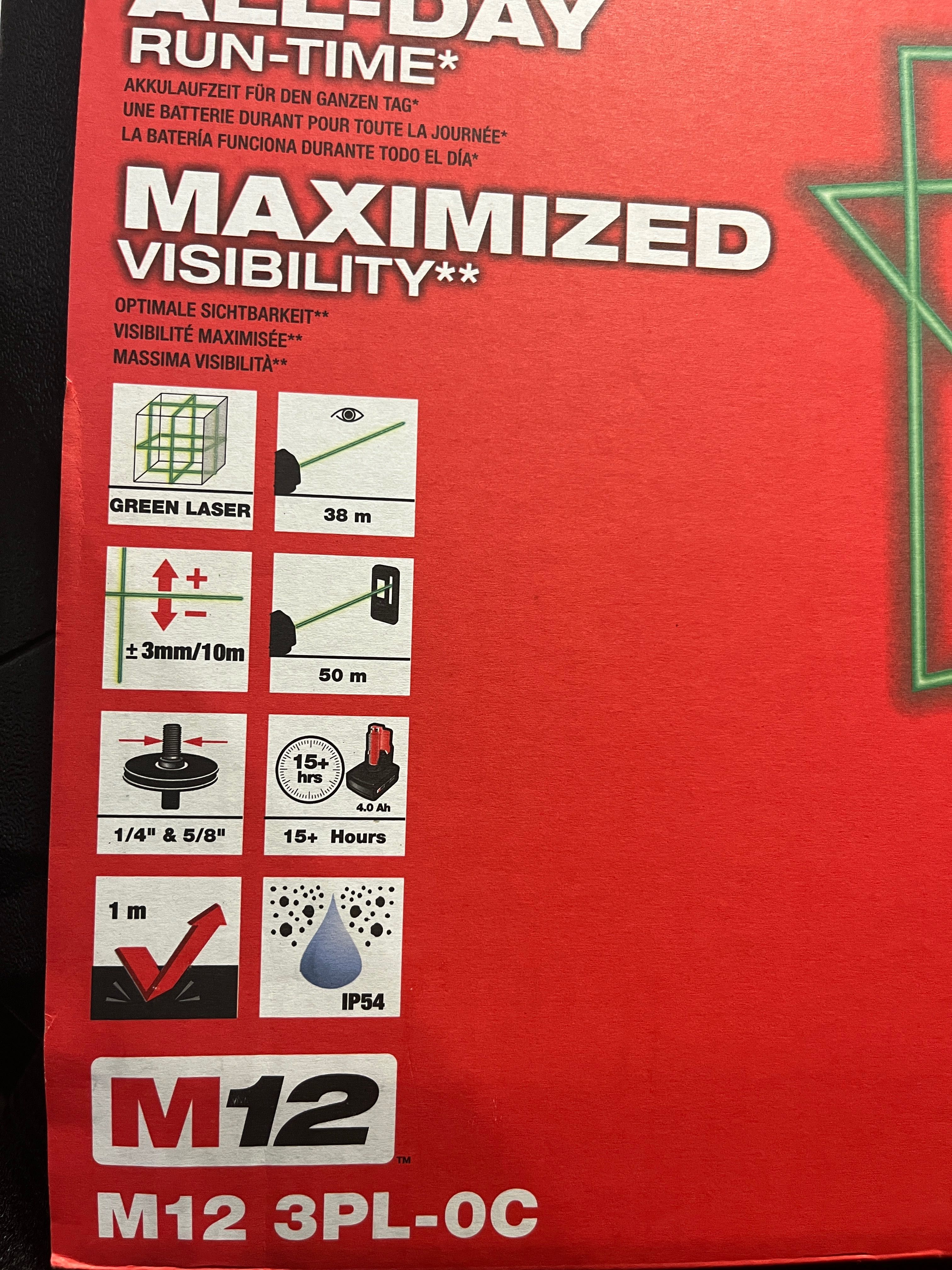 Milwaukee M12 3PL-0C Laser krzyżowy 3-płaszczyznowy