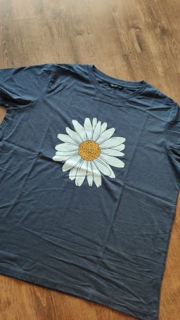 Nowa bawełniana koszulka z nadrukiem plus size t-shirt z kwiatem xl