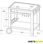 wózek metalowy Cook'in Garden – czarno-srebrny, solidny i mobilny