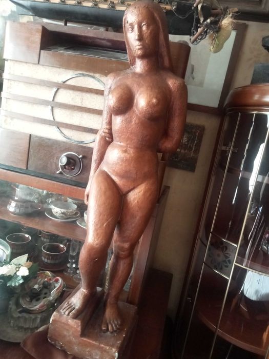 Duża rzeźba akt kobiecy stara rzeźba lata 30-ste-50-te 20w.