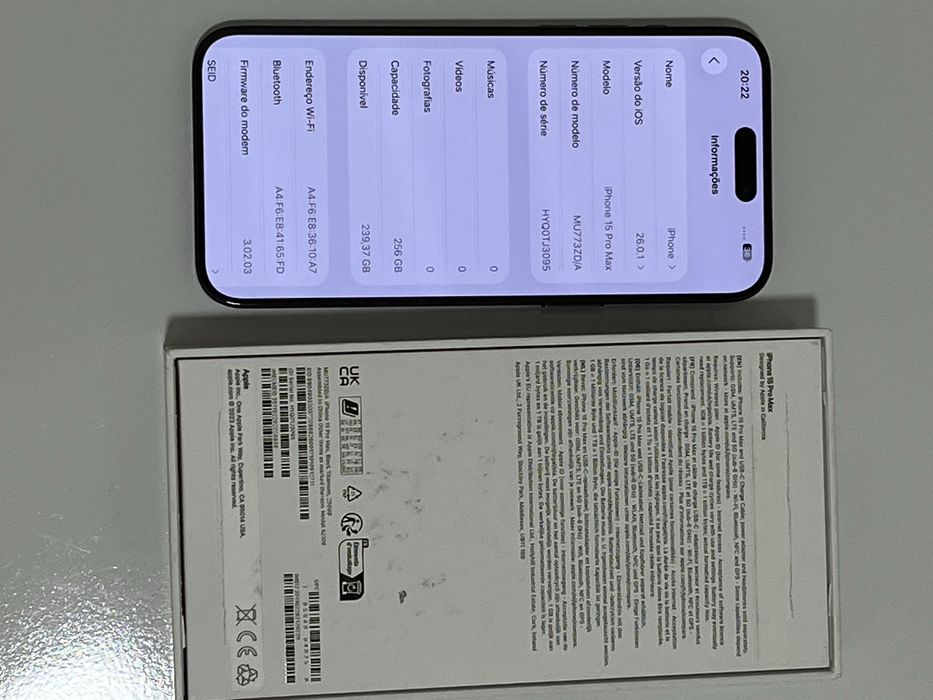 Iphone 15 Pro Max 256GB Preto Titânio Ótimo Estado Original