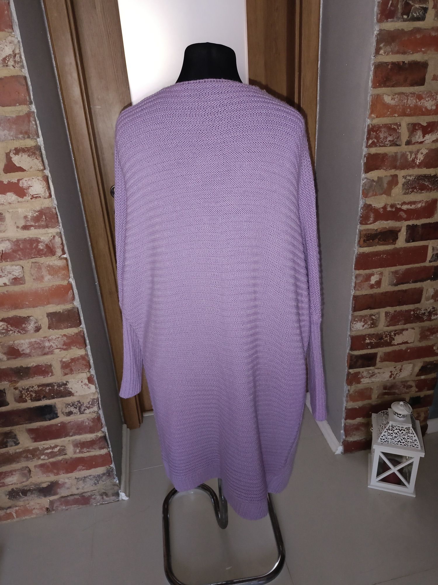 Piękny długo kardigan fiolet M-XXL oversize