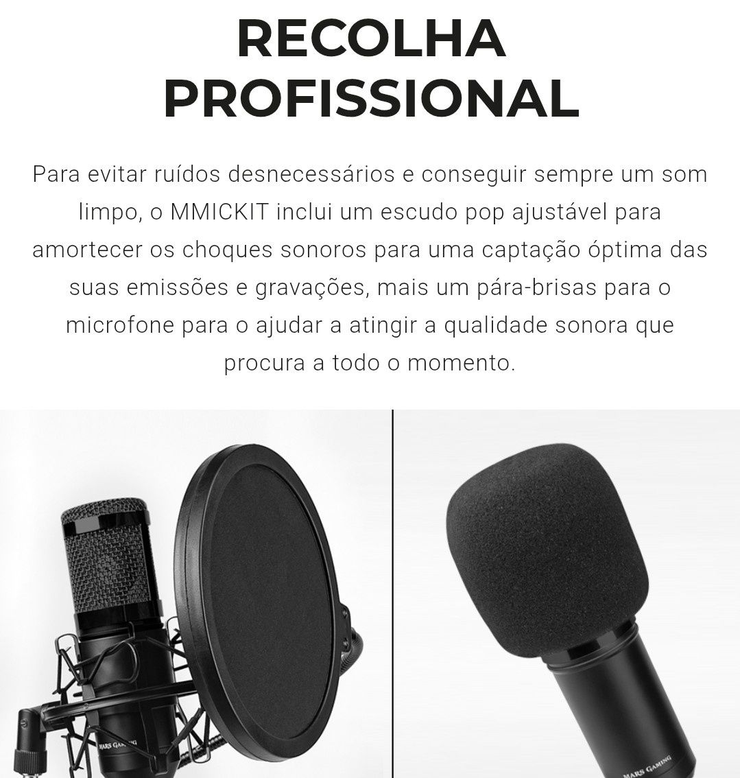 Microfone Profissional Mars Gaming 7 em 1