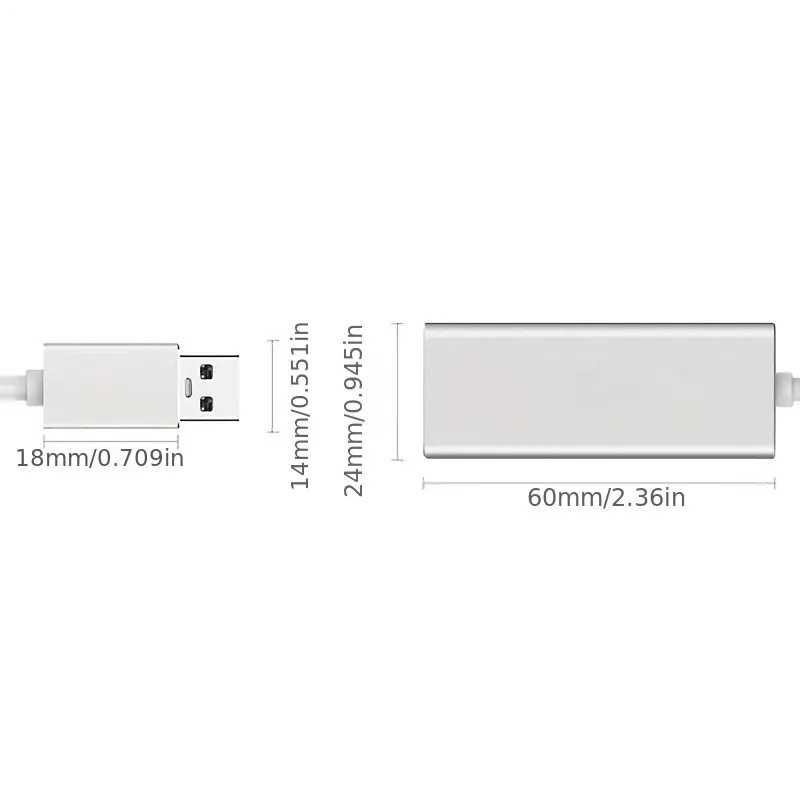 Adaptador de rede USB para Ethernet de 100 Mbps RJ45