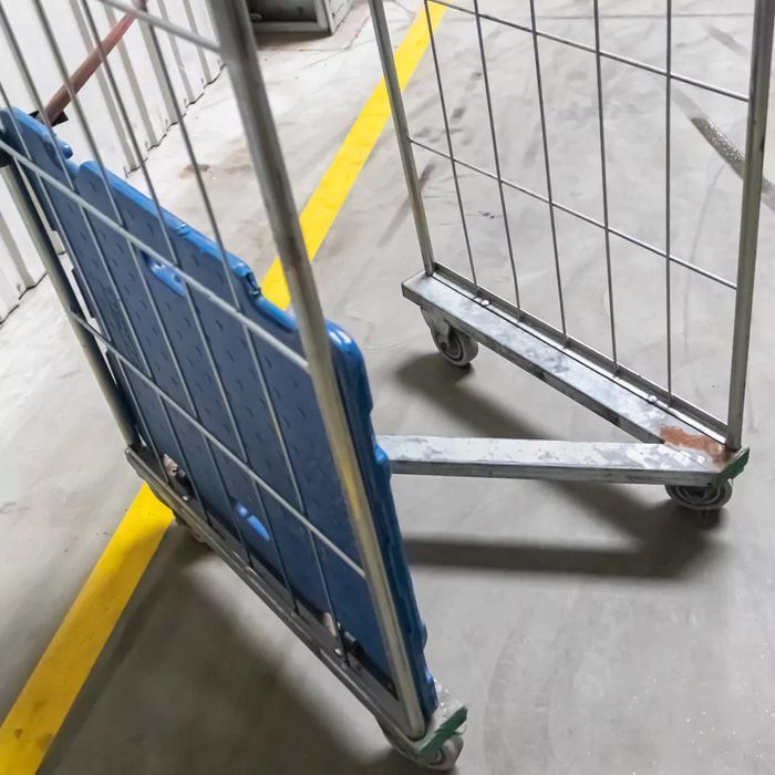 Rollkontener (rollcage,rollbox) wózek siatkowy transportowy niebieski