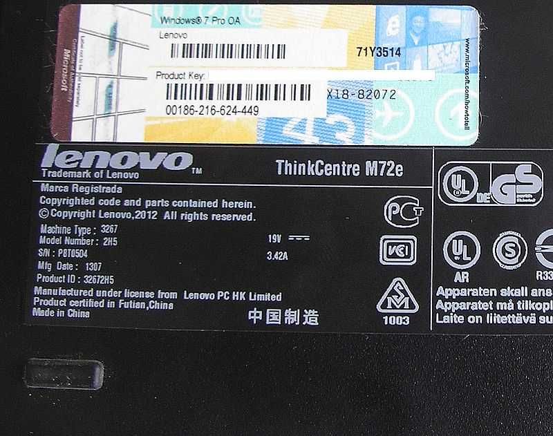 Компьютер Lenovo (Intel i5-3470T / 8 ГБ / 320 ГБ)