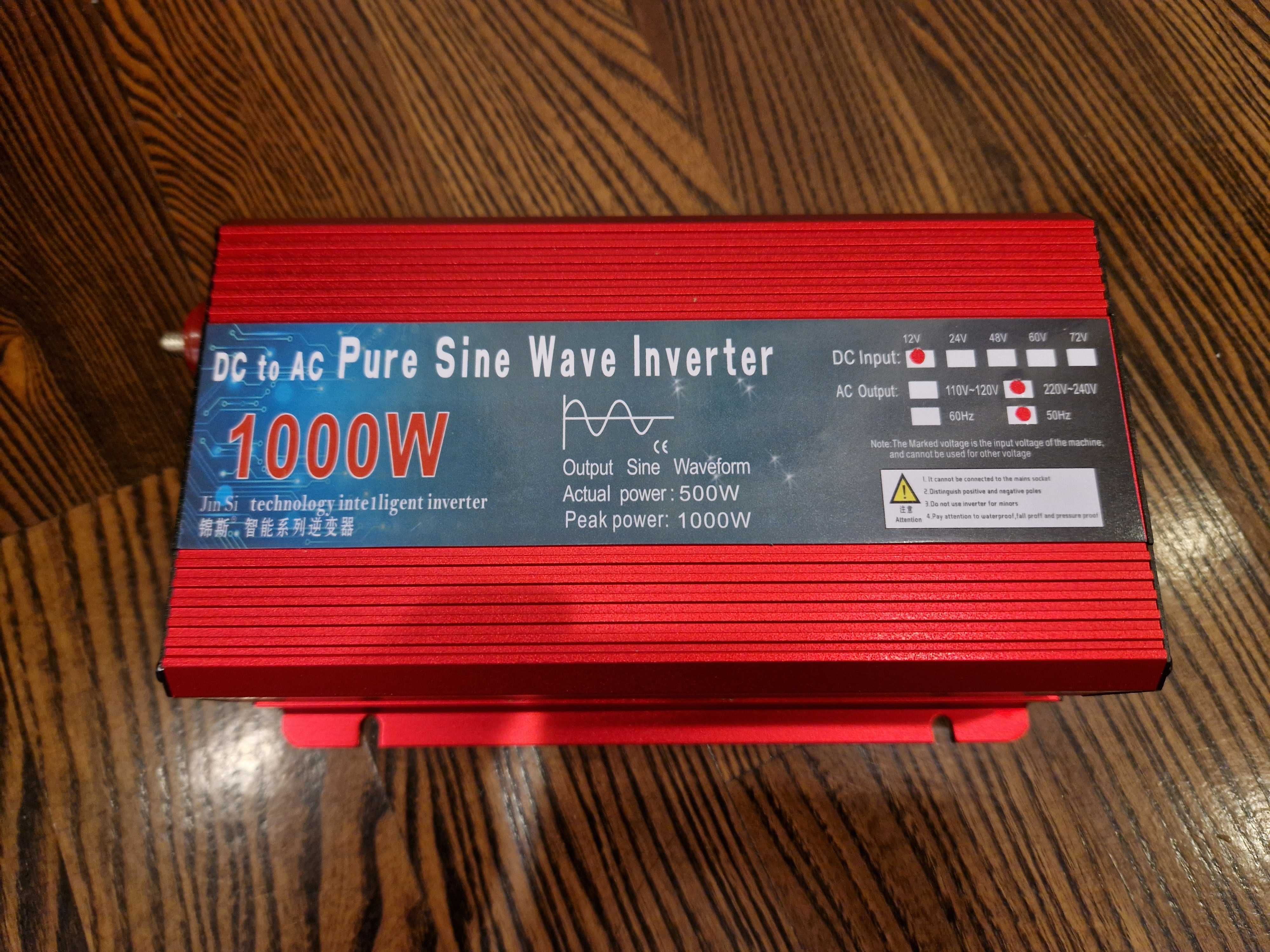 Продам новый инвертор 12V  220V  1000W Pure Sine Wave