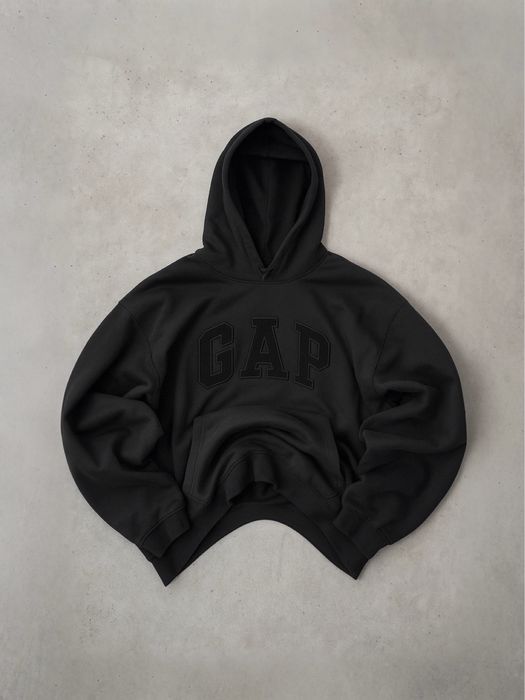Czarna bluza z kapturem Gap all black logo hoodie