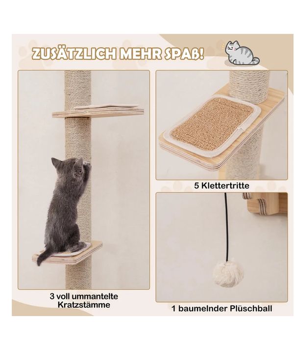 Ścianka wspinaczkowa  drapakiem i legowiskiem