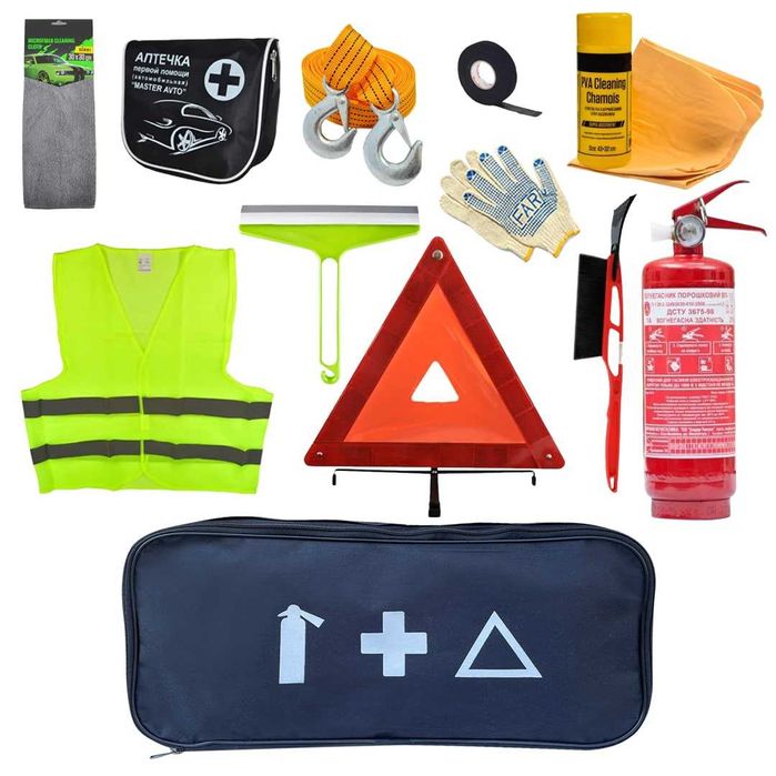 Набір Автомобіліста 12 Набор Автомобилиста - огнетушитель аптечка