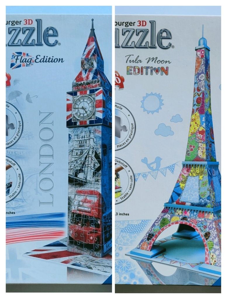 Puzzle 3D Big Ben i Eiffel Tower ZESTAW