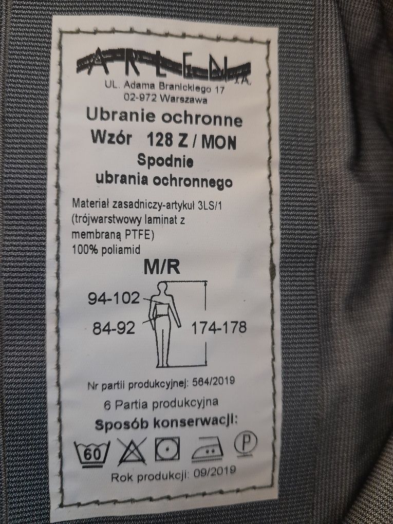 Spodnie wojskowe GORATEX  - wzór  128Z/MON