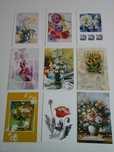Conjunto de 9 postais tema: Flores (colecção 2)