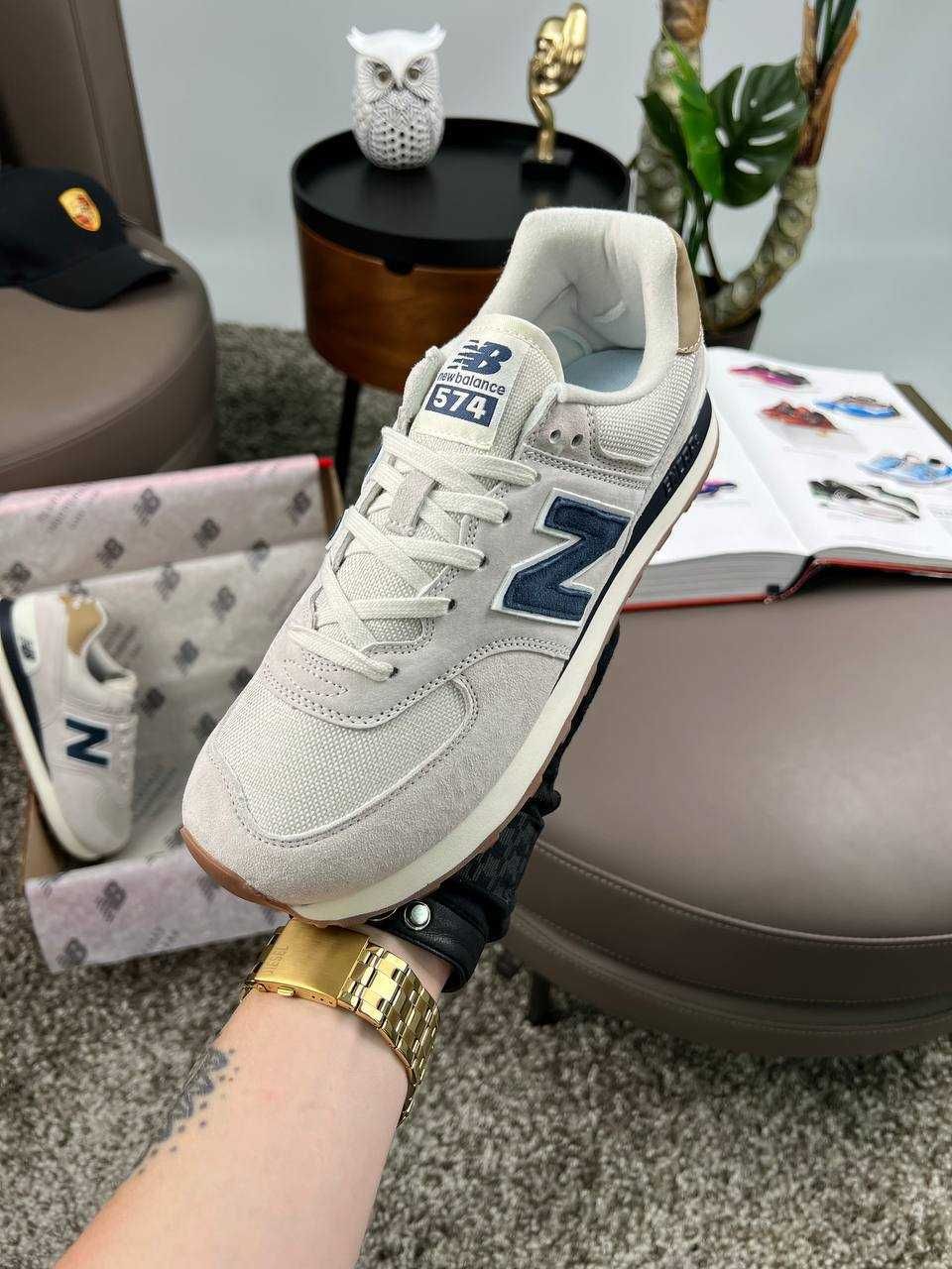 Чоловічі кросівки нью беланс New Balance 574 Light Grey Navy [41-46]