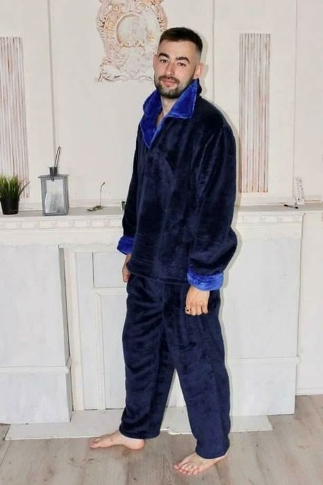 Хіт на зиму Чоловіча тепла піжама приємна махра мужская пижама подарок