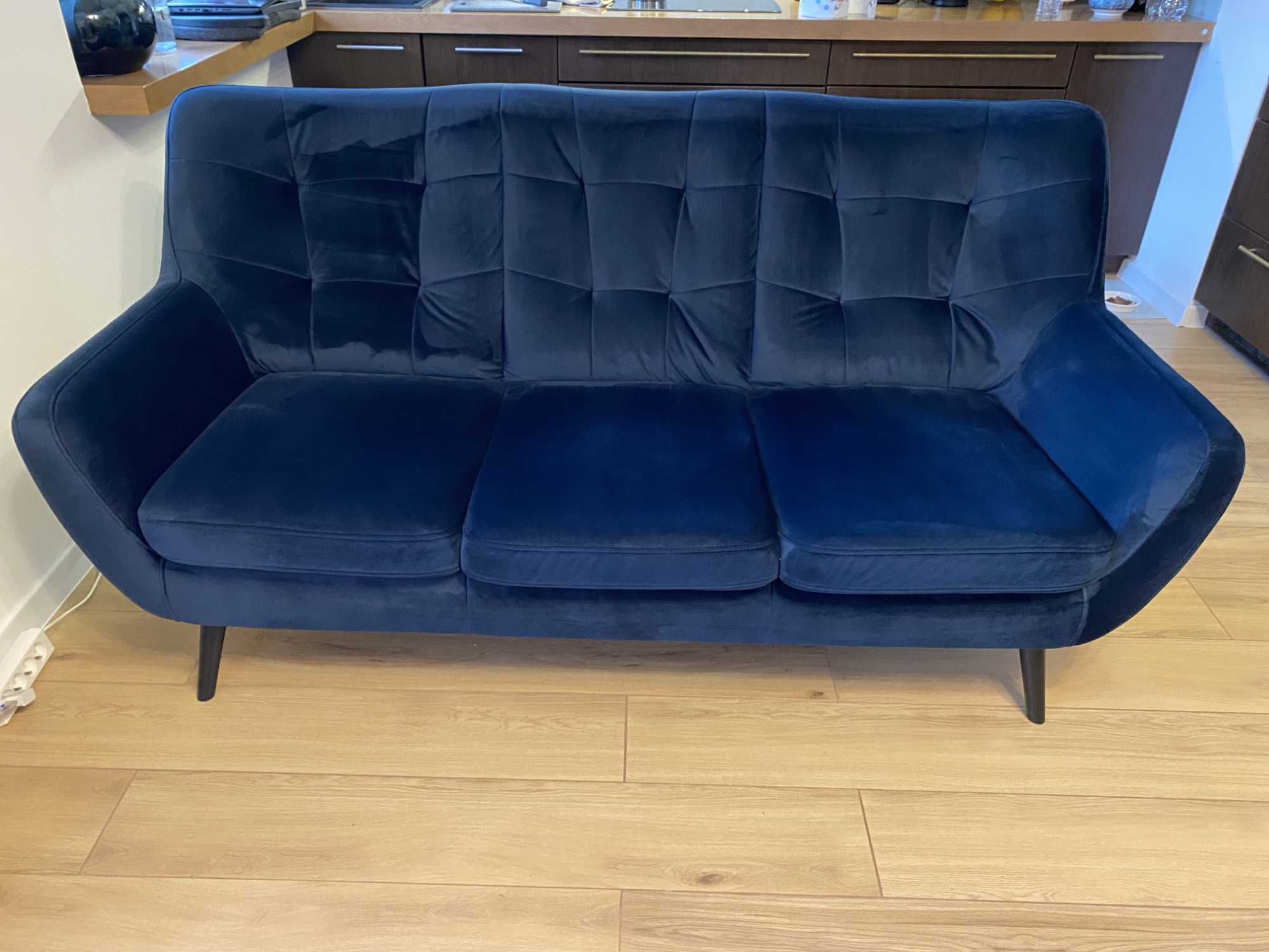 Sofa SCANDI 3 osobowa (Kanapa) Niebieska / Granatowa
