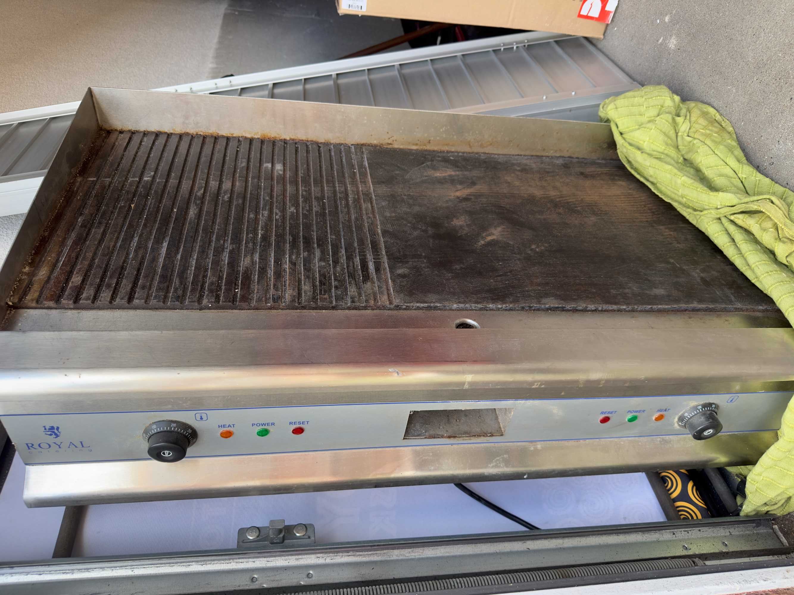 Grill elektryczny 230V podwójny duży ryflowany 100cm