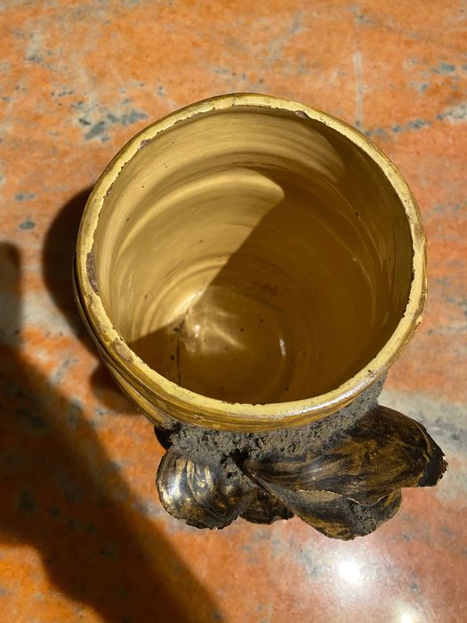 Pote Pipa Séc XIX Caldas da Rainha assinado 24,5 cm