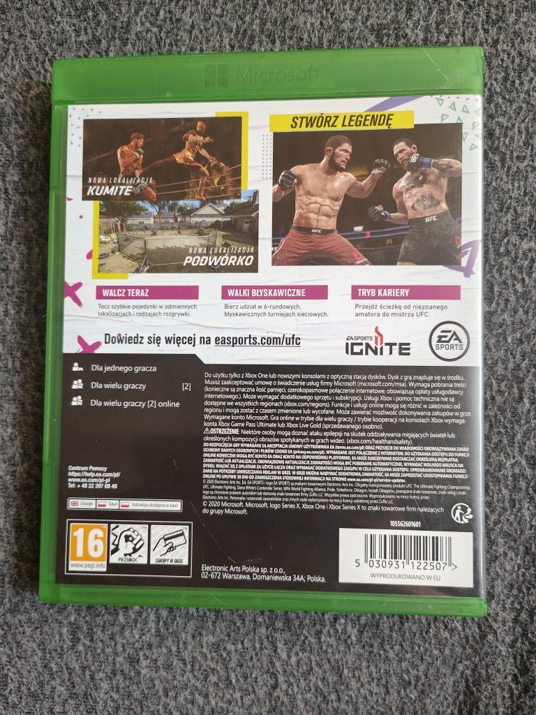 UFC 4 Xbox one s x series Polska wersja