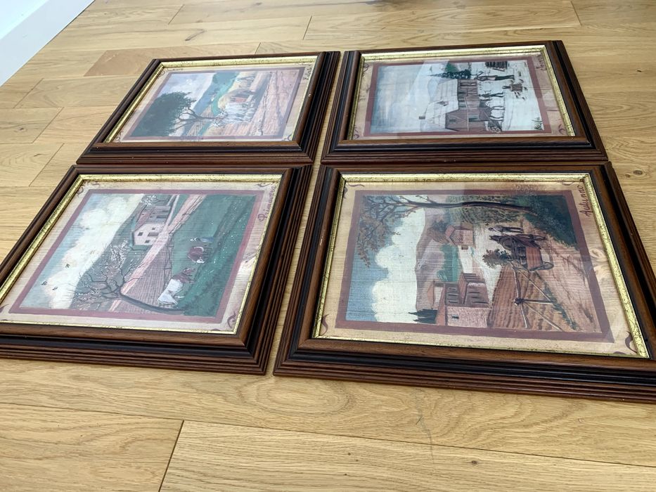 4 pory roku antyk kwadryptyk włochy włoski starocie obrazy w ramie