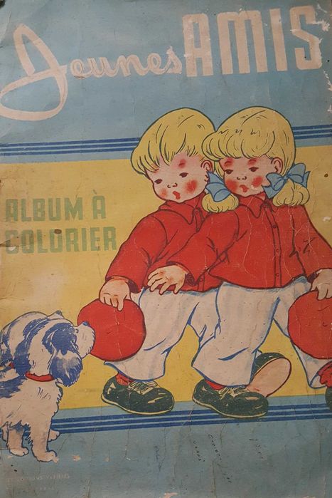 Revista / Album / Livro para colorir - Jeunes Amis - Francês - 1945