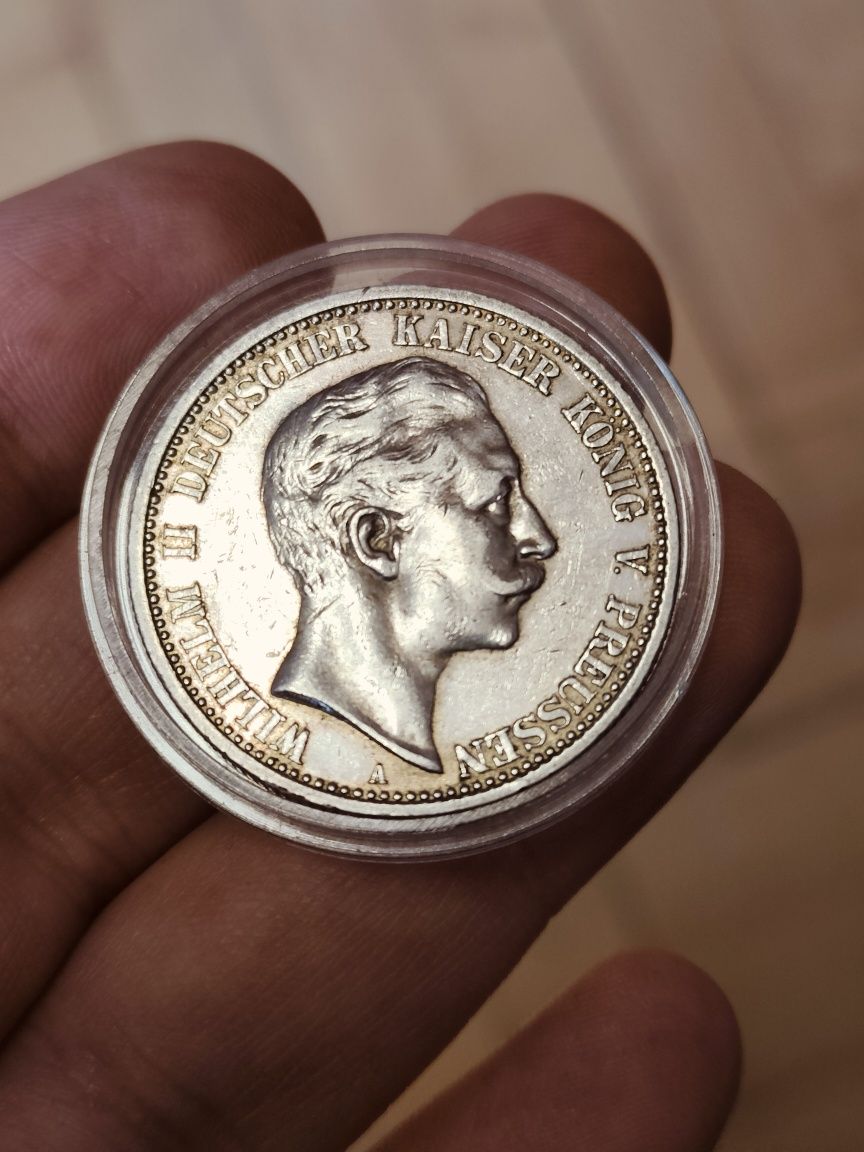 2 marki 1902-A Wilhelm II, Prusy, Cesarstwo Niemieckie, Niemcy