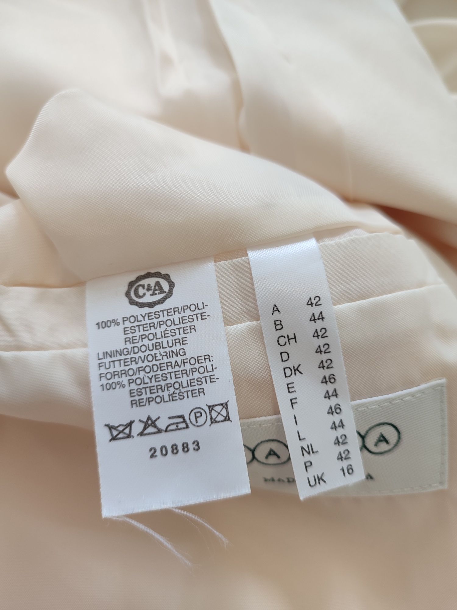 Marynarka damska ecru C&A - Canda, klasyczna, rozm. 42
