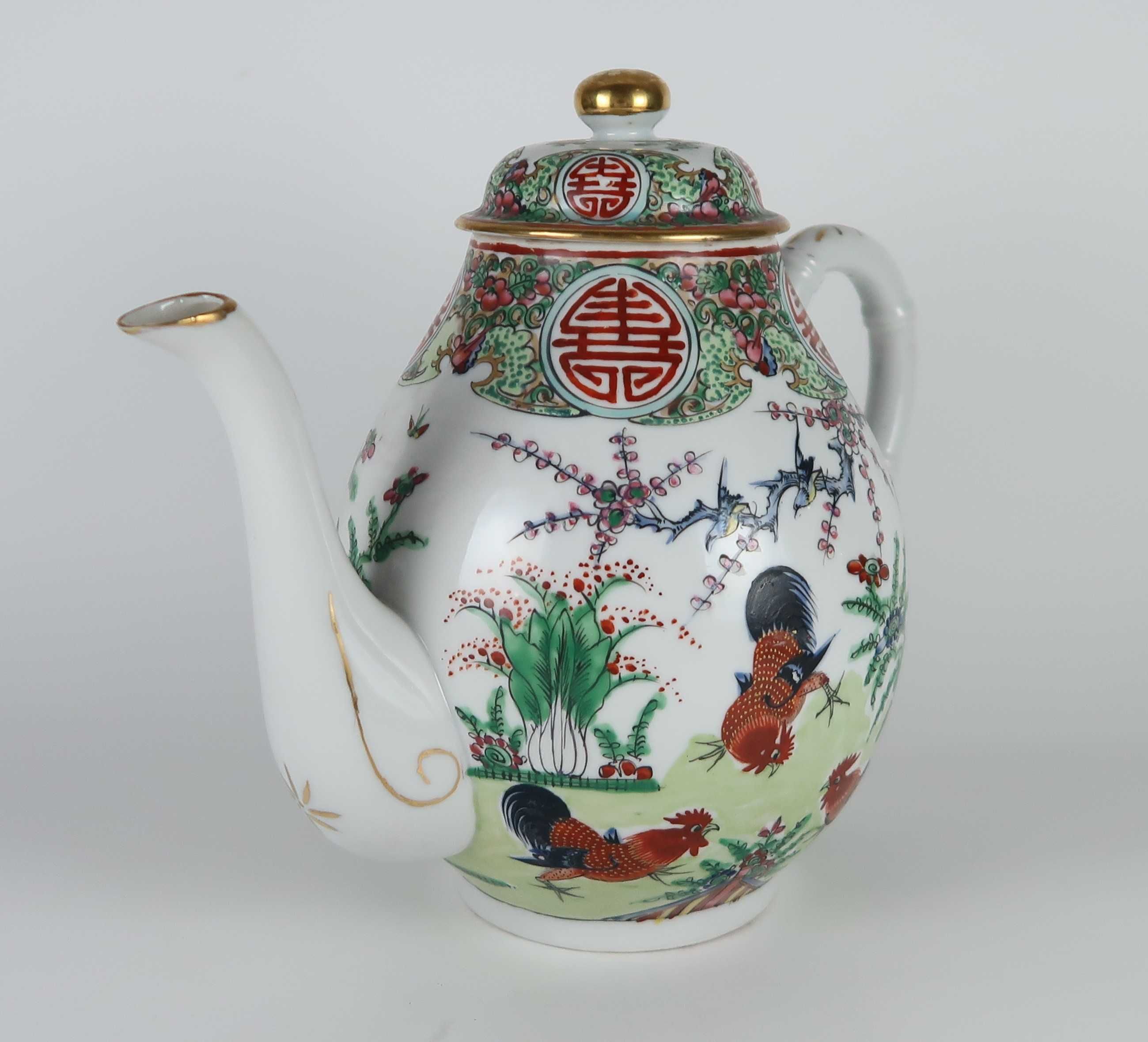 Conjunto de chá 12 pessoas - Porcelana antiga da China- Galos